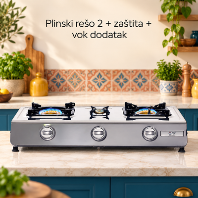 Rešo plinski sa zaštitom+ dodatak za wok