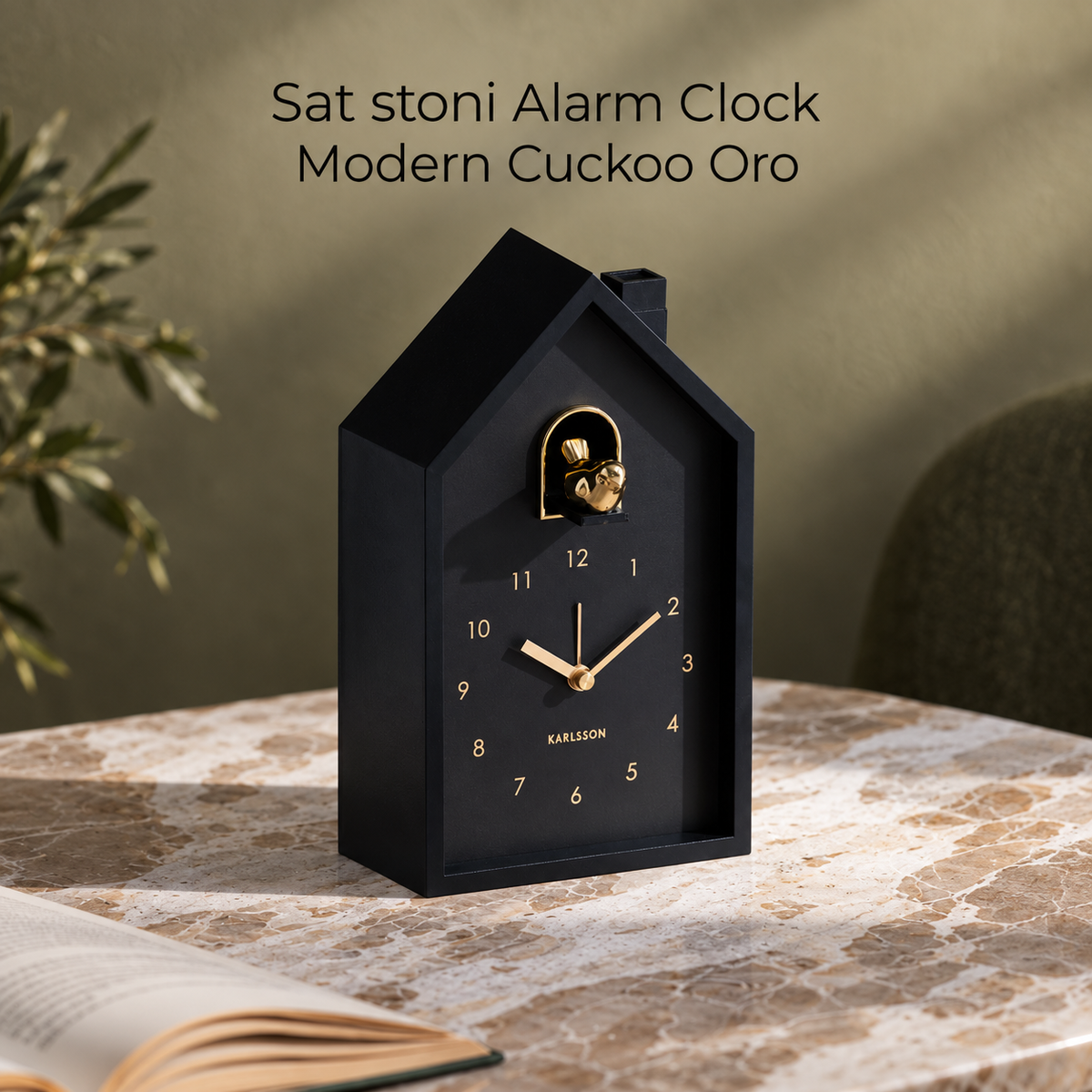 Sat stoni Alarm Clock Modern Cuckoo Oro