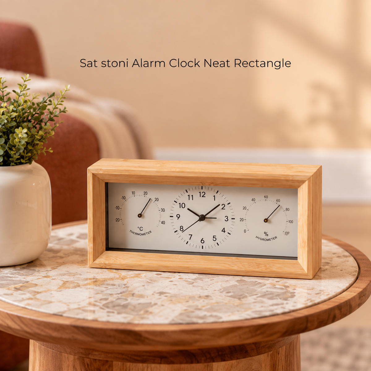 Sat stoni Alarm Clock Neat Rectangle