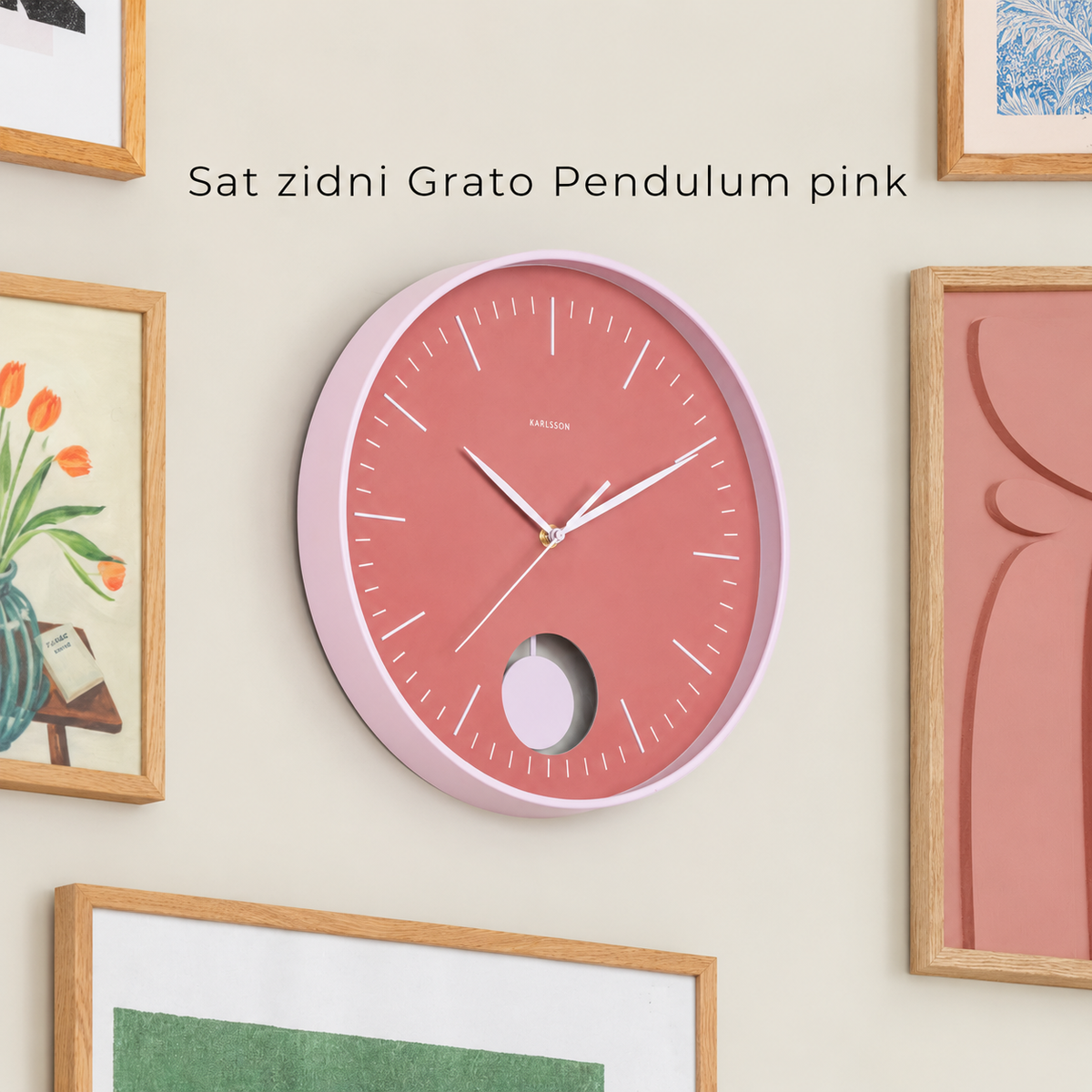 Sat zidni Grato Pendulum pink