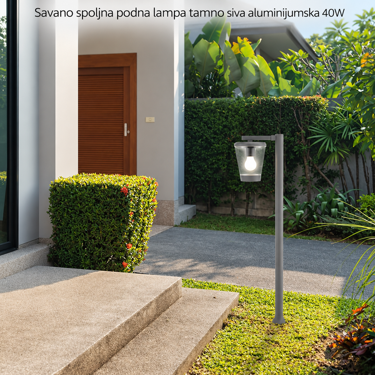 Savano spoljna podna lampa tamno siva aluminijumska E27 40W