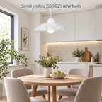 Scroll Visilica D30 E27 60W belo