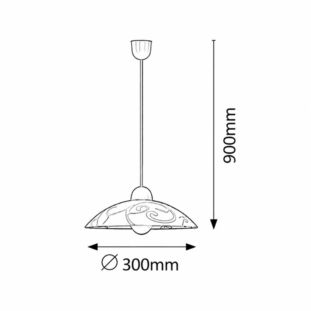 Scroll Visilica D30 E27 60W belo