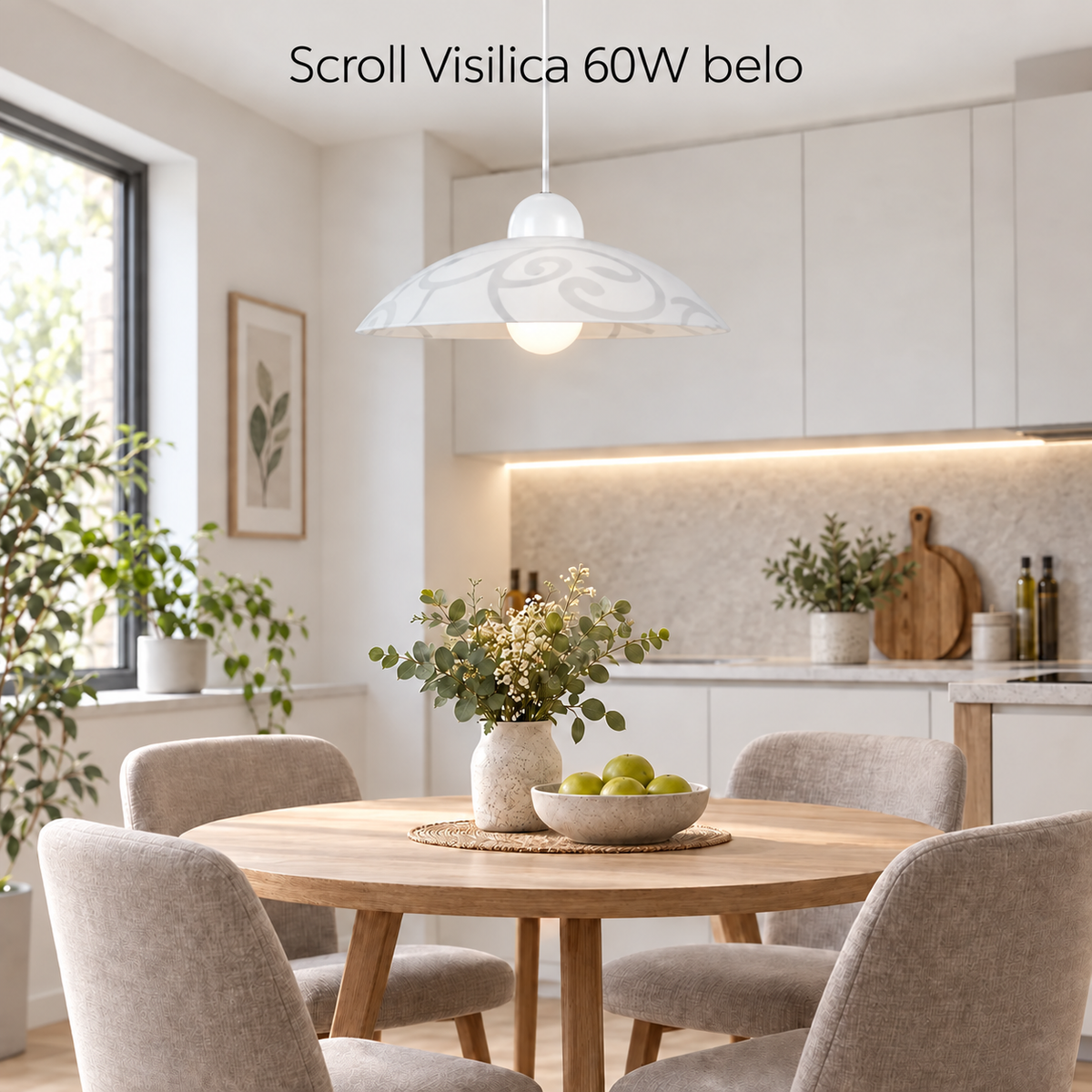 Scroll Visilica D30 E27 60W belo