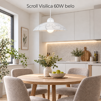Scroll Visilica D30 E27 60W belo