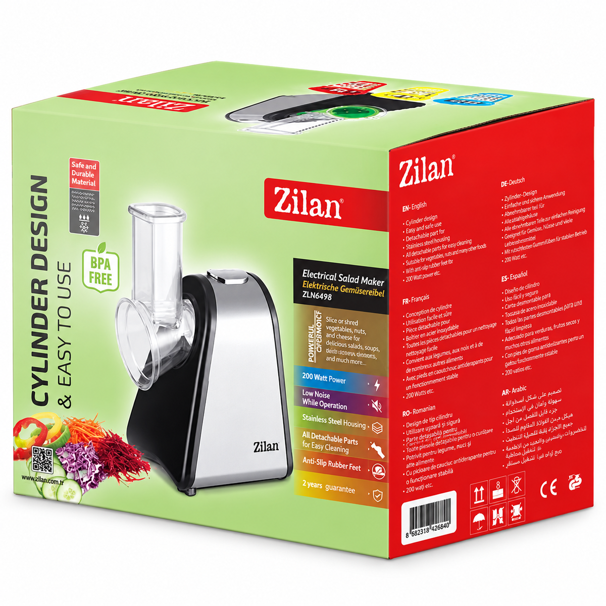 Seckalica za salatu, 200 W, sivo/crna ZLN0498