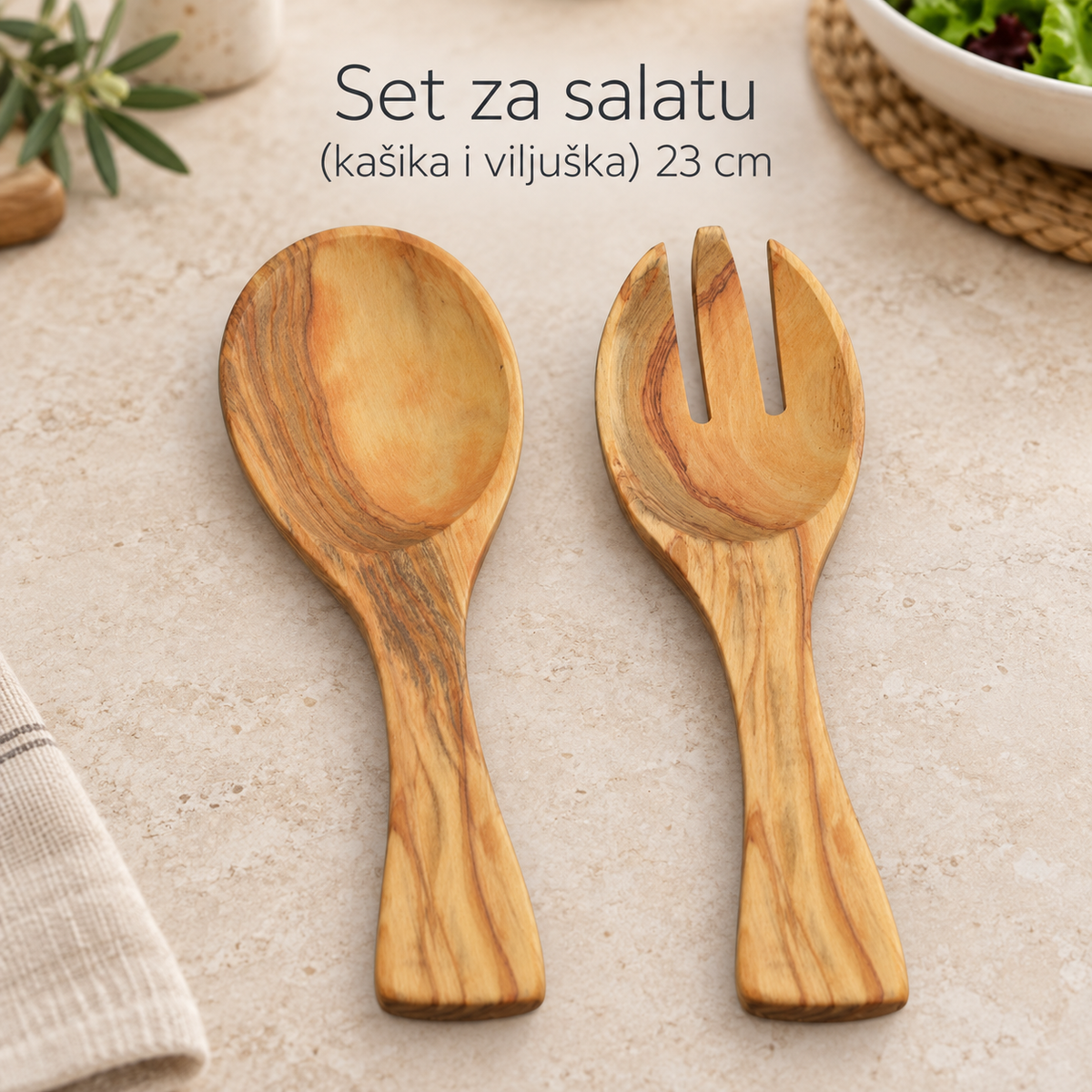 Set za salatu (kašika i viljuška)  23 cm