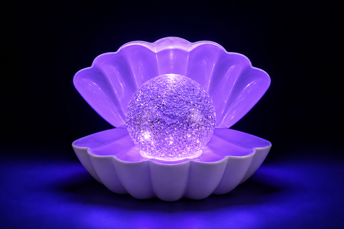 Shell gliter RGB lampa na baterije