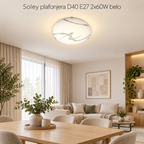 Soley plafonjera D40 E27 2x60W belo