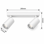 Solo plafonska bela metal spot lamp 2xGU10