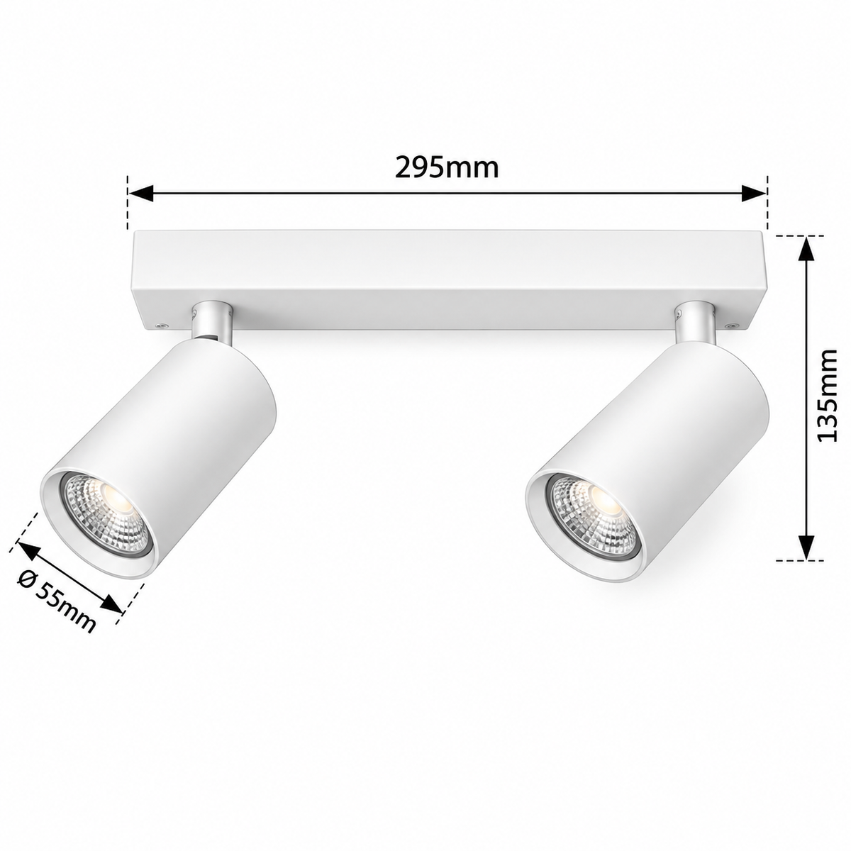 Solo plafonska bela metal spot lamp 2xGU10