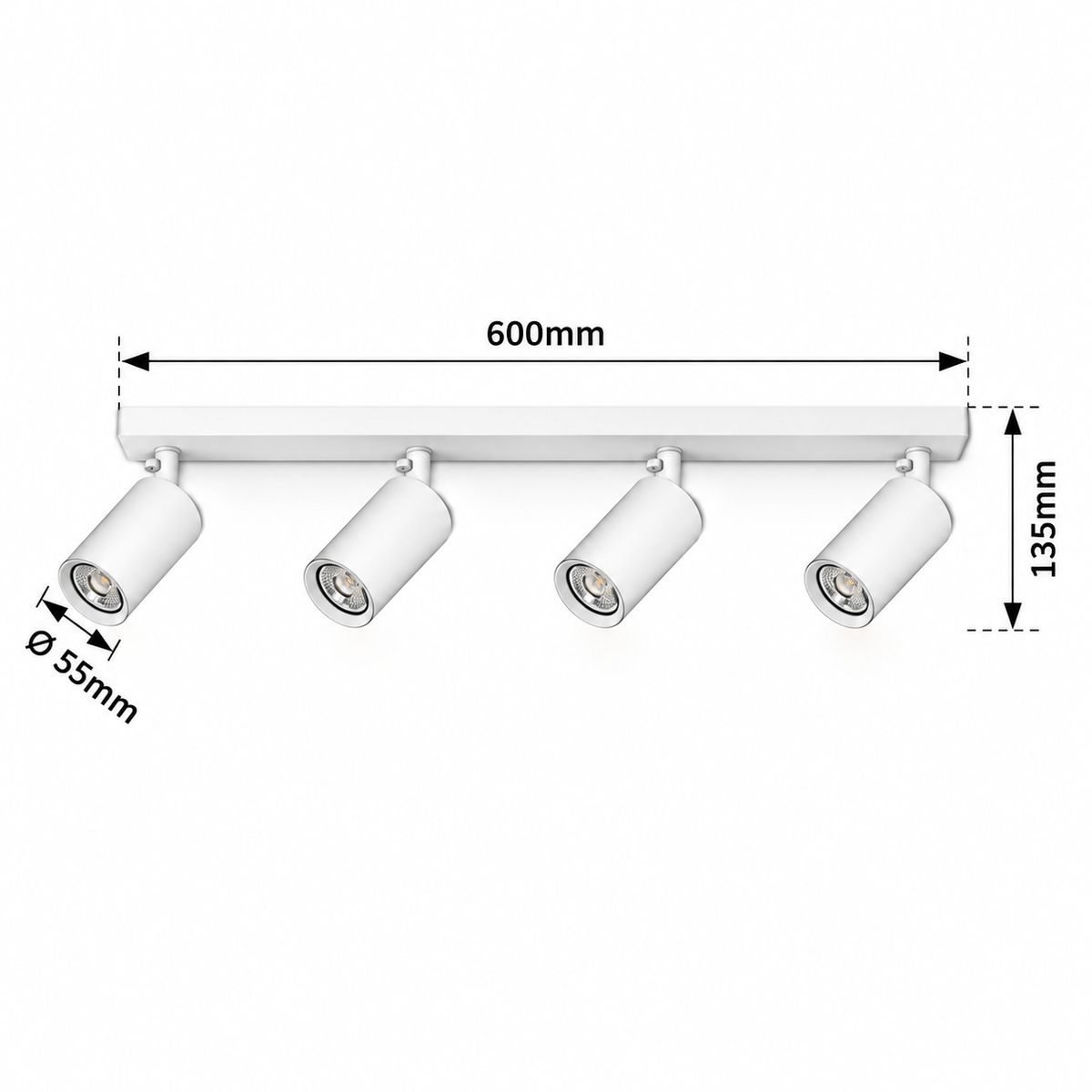 Solo plafonska bela metal spot lamp 4xGU10