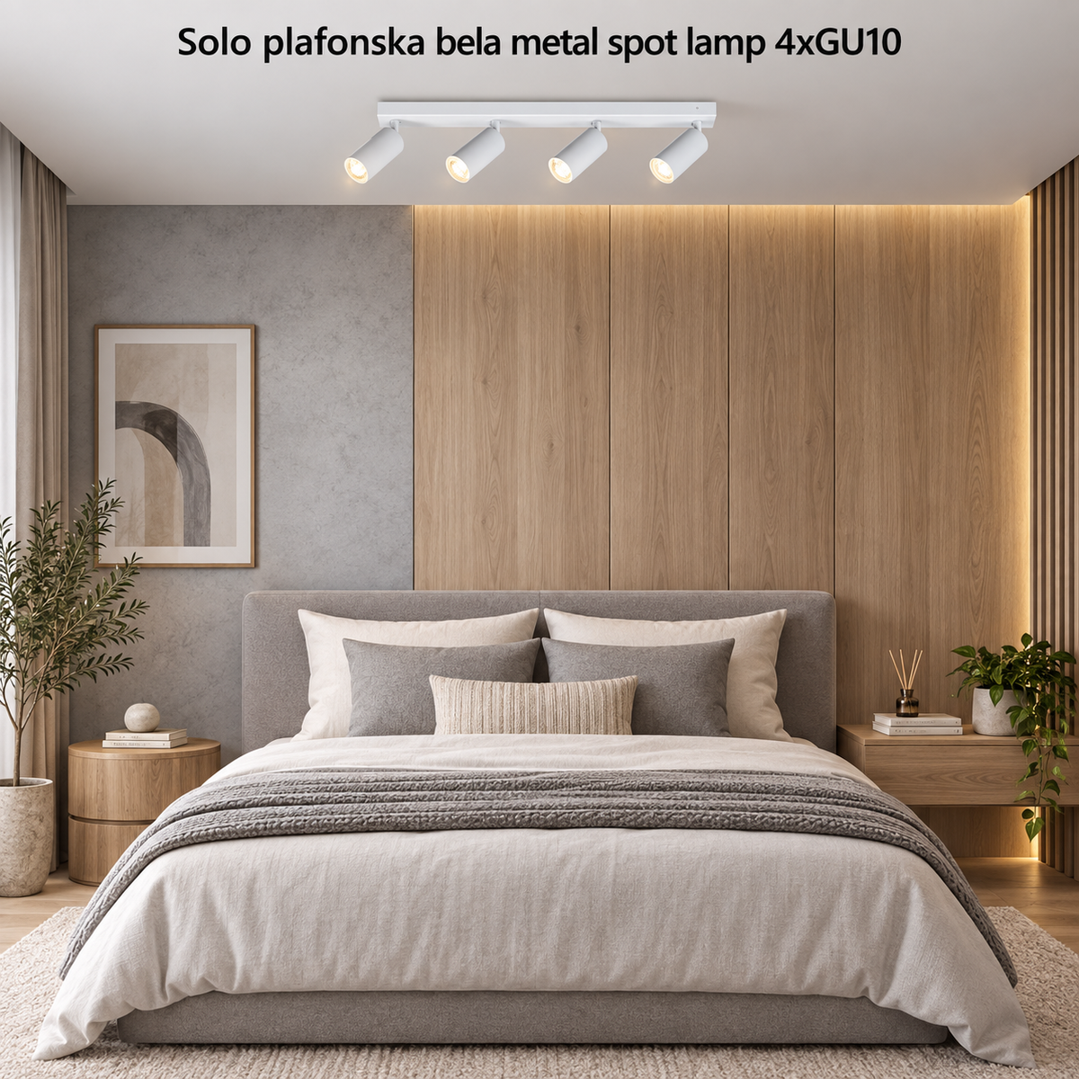 Solo plafonska bela metal spot lamp 4xGU10