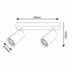 Solo plafonska crna metal spot lamp 2xGU10