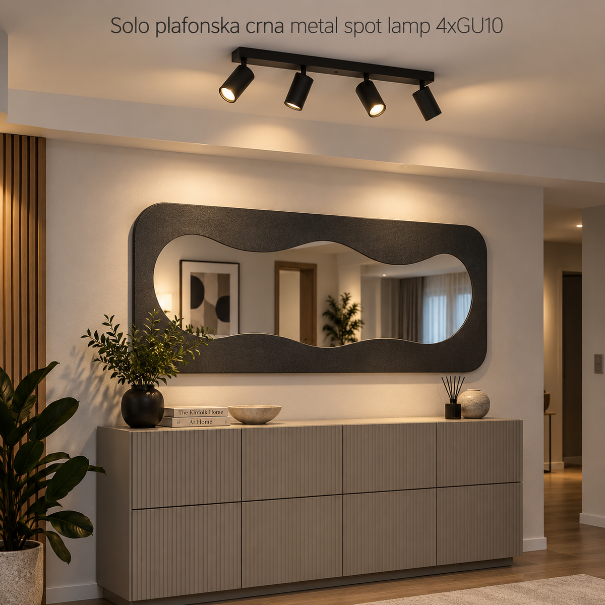 Solo plafonska crna metal spot lamp 4xGU10