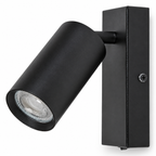 Solo zidna crna metal spot lamp 1xGU10 sa prekidačem