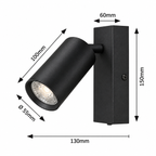Solo zidna crna metal spot lamp 1xGU10 sa prekidačem