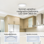Sonnet ugradna I nadgradna plafonjera LED 30W 2800lm