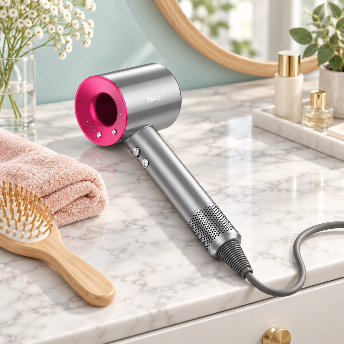 Fen za kosu sa negativnim jonima, 1600 W, crveni HP11 Plus Rose Red