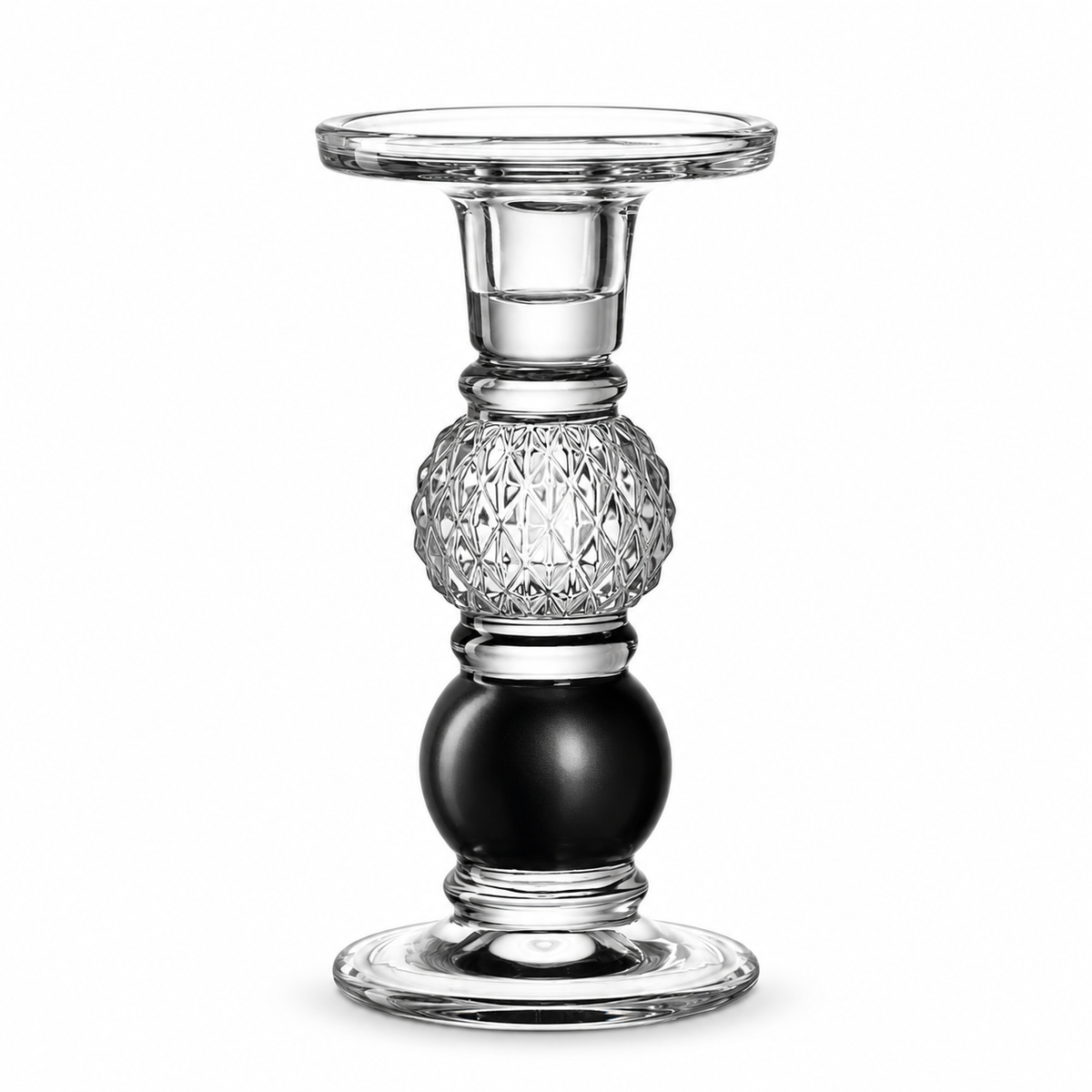 Svećnjak stakleni Candlestick POESIA 18 cm blue