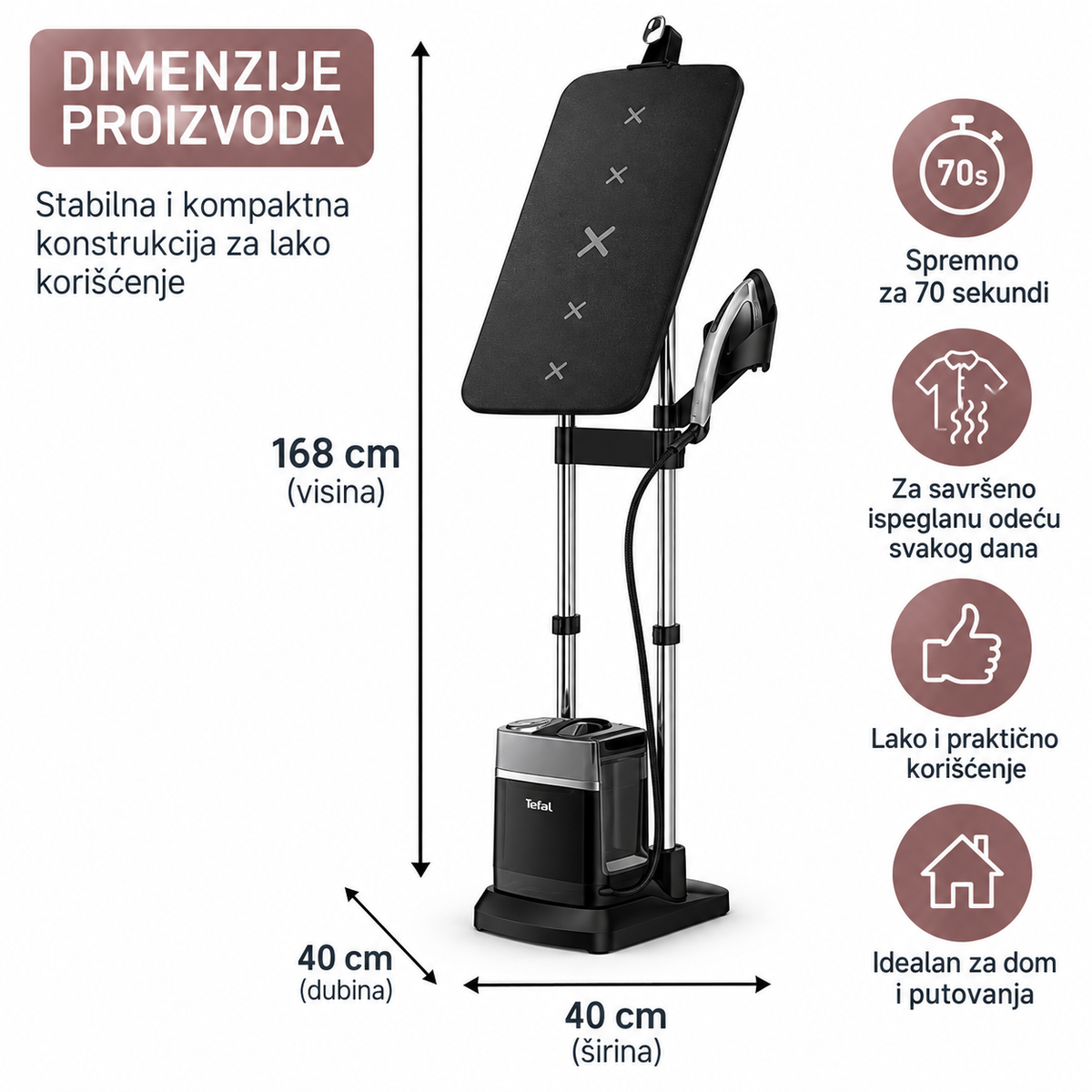 TEFAL APARAT ZA VERTIKALNO PEGLANJE QT2028
