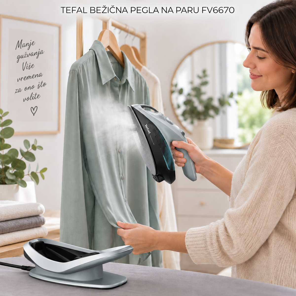 TEFAL BEŽIČNA PEGLA NA PARU FV6670