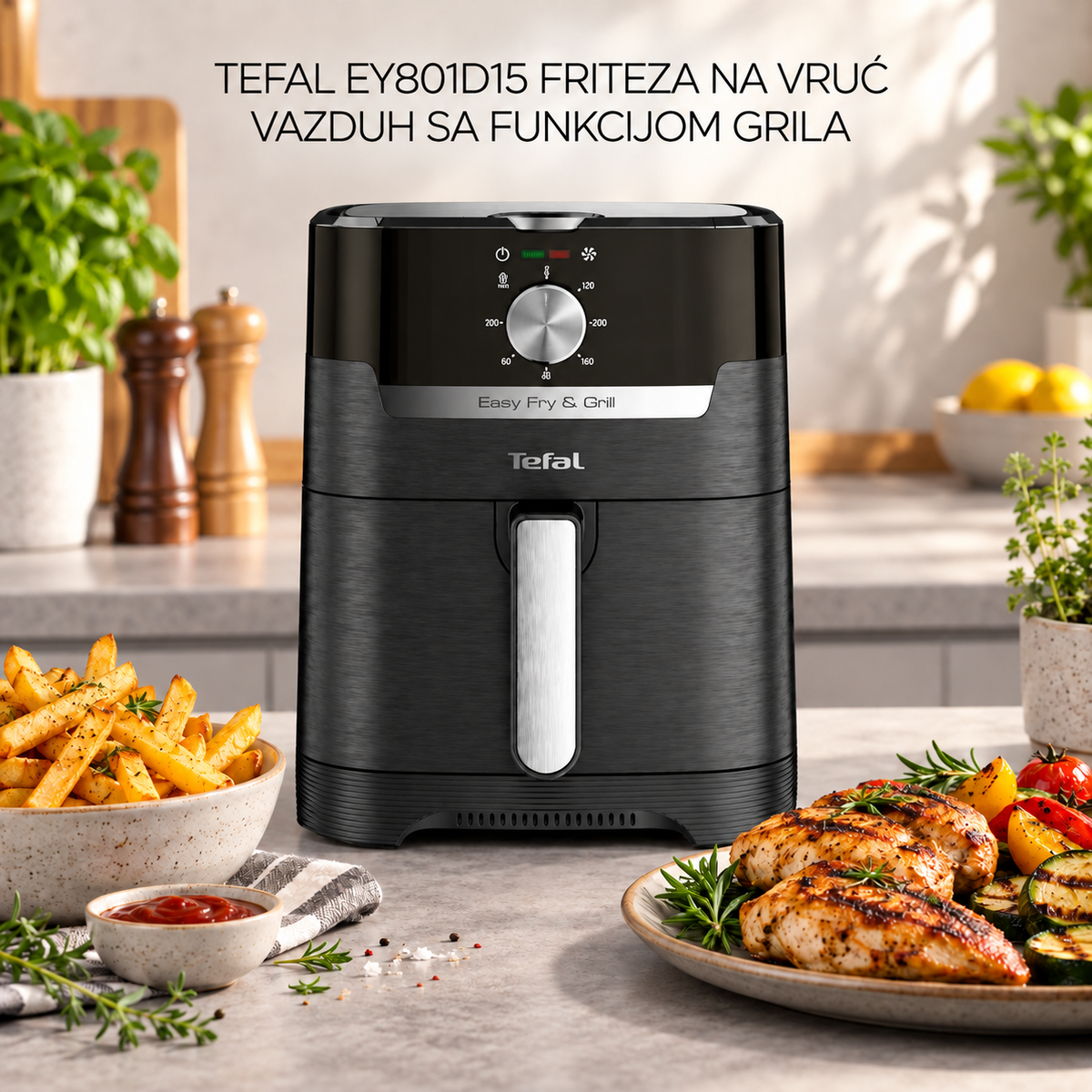 TEFAL EY801D15 FRITEZA NA VRUĆ VAZDUH SA FUNKCIJOM GRILA