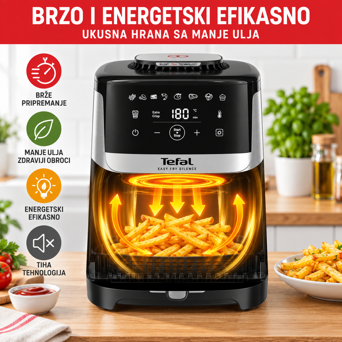 TEFAL FRITEZA NA VRUĆ VAZDUH EY552D
