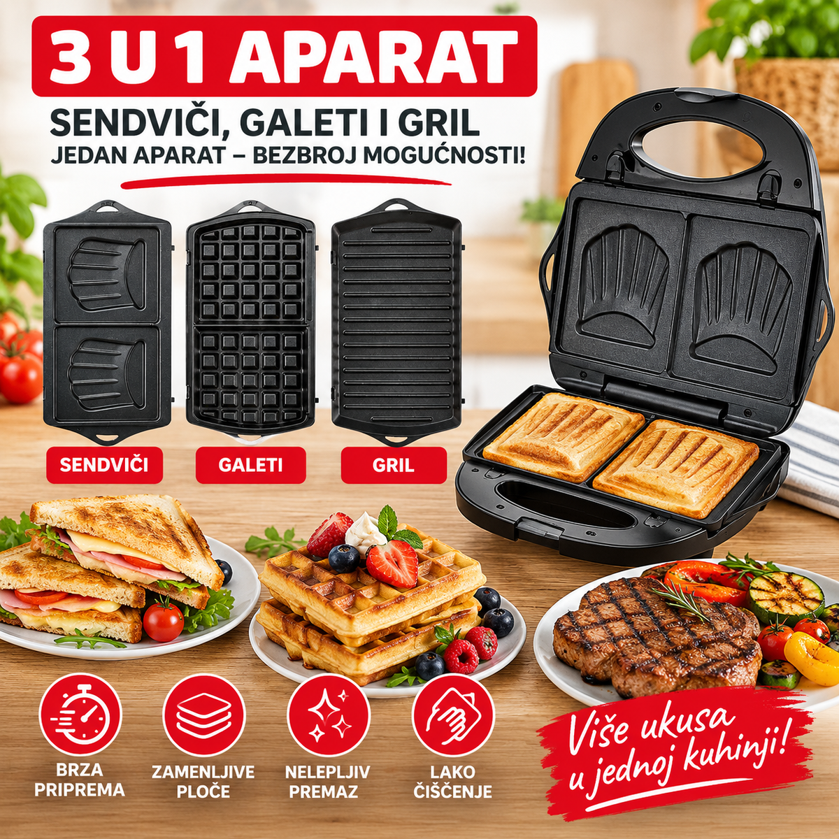 TEFAL SENDVIČ TOSTER SW614831
