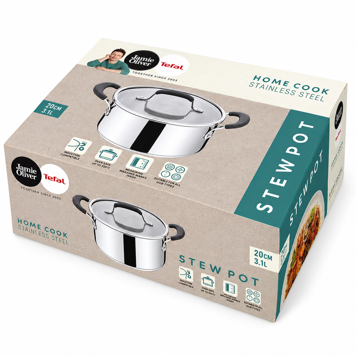 TEFAL ŠERPA SA POKLOPCEM 20cm E3184455 JAMIE OLIVER