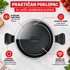 TEFAL ŠERPA SA POKLOPCEM 24CM B5674653 EASY COOK AND CLEAN