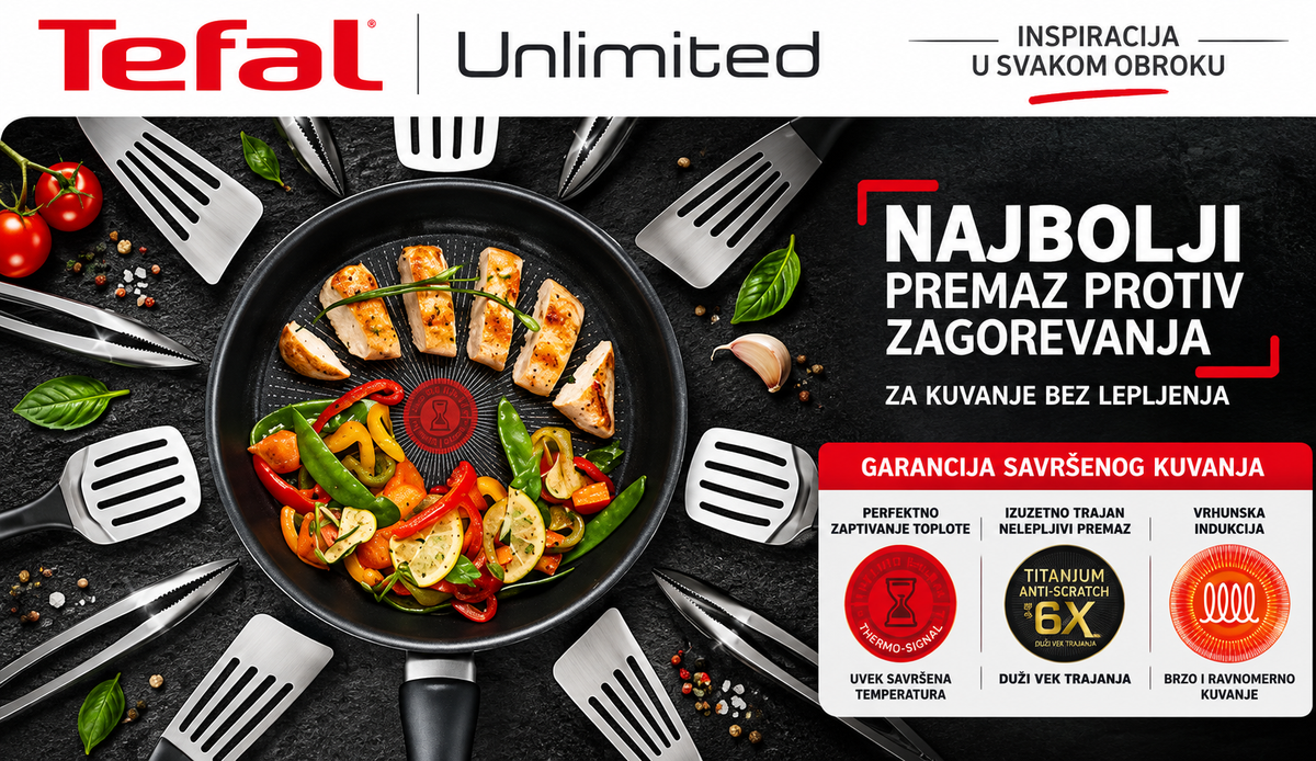 TEFAL ŠERPA SA POKLOPCEM 24CM UNLIMITED G2554672