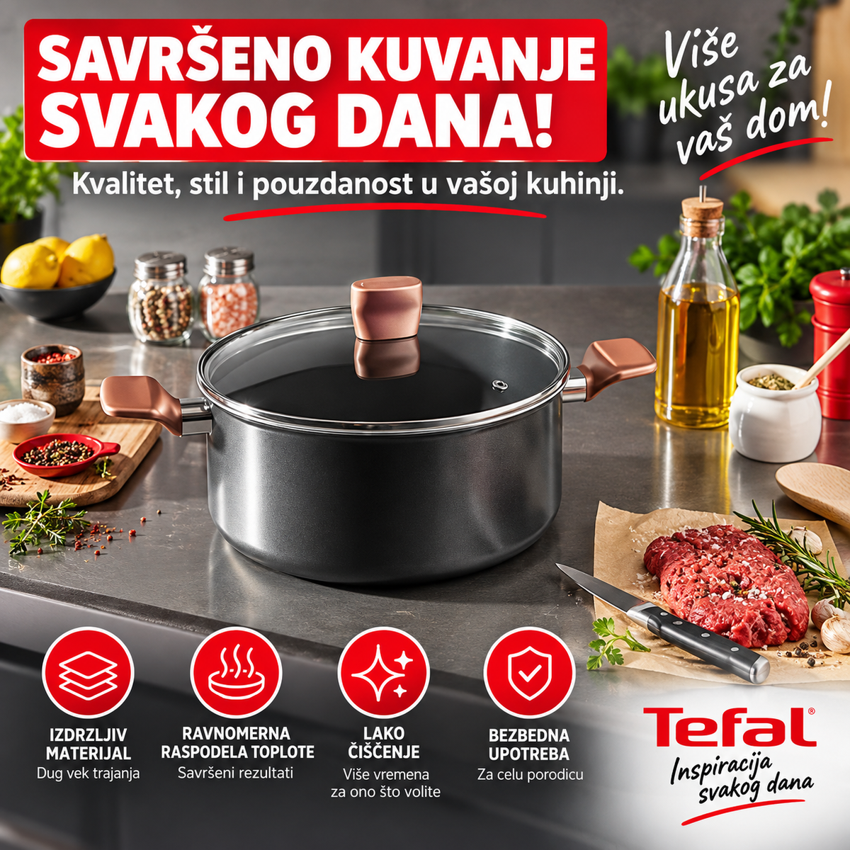 TEFAL ŠERPA SA POKLOPCEM 24cm B2554602 EXPRESS