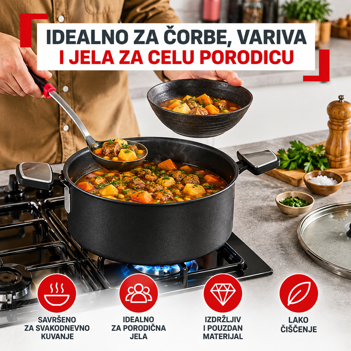 TEFAL ŠERPA SA POKLOPCEM 24cm G3284653 EXCELLENCE