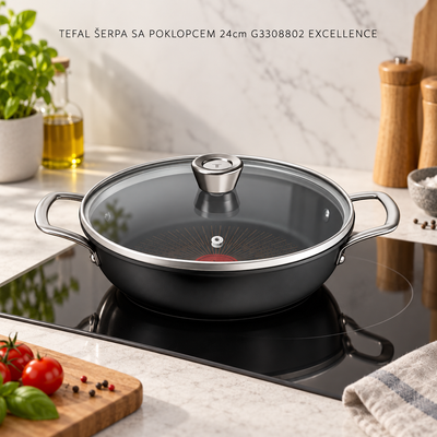 TEFAL ŠERPA SA POKLOPCEM 24cm G3308802 EXCELLENCE