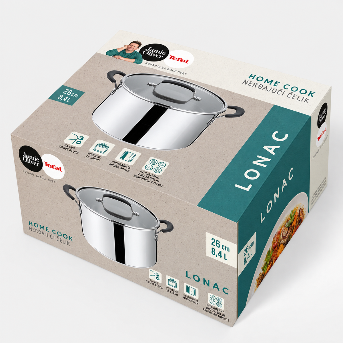 TEFAL ŠERPA SA POKLOPCEM 26cm E3186375 JAMIE OLIVER