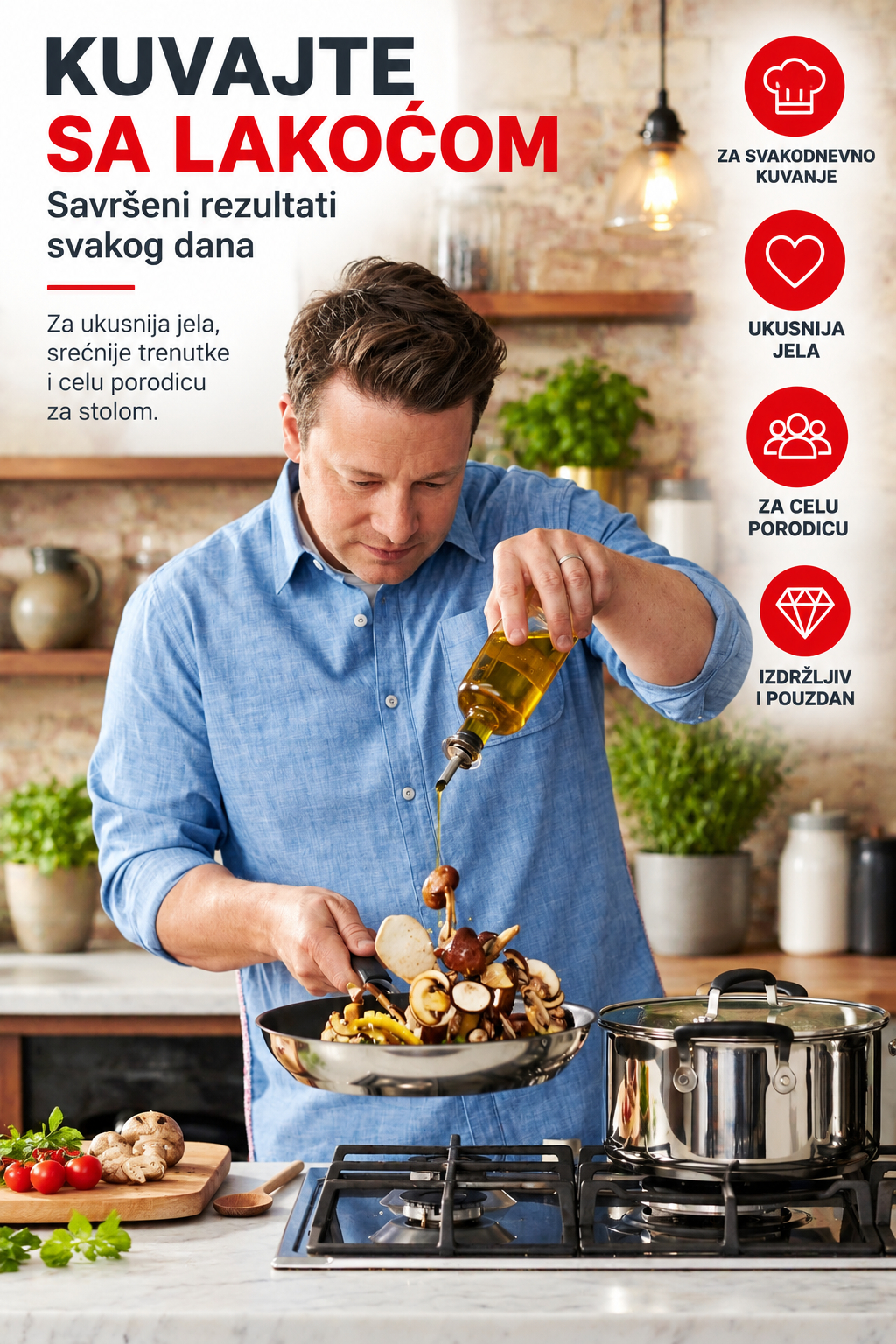 TEFAL ŠERPA SA POKLOPCEM 26cm E3186375 JAMIE OLIVER