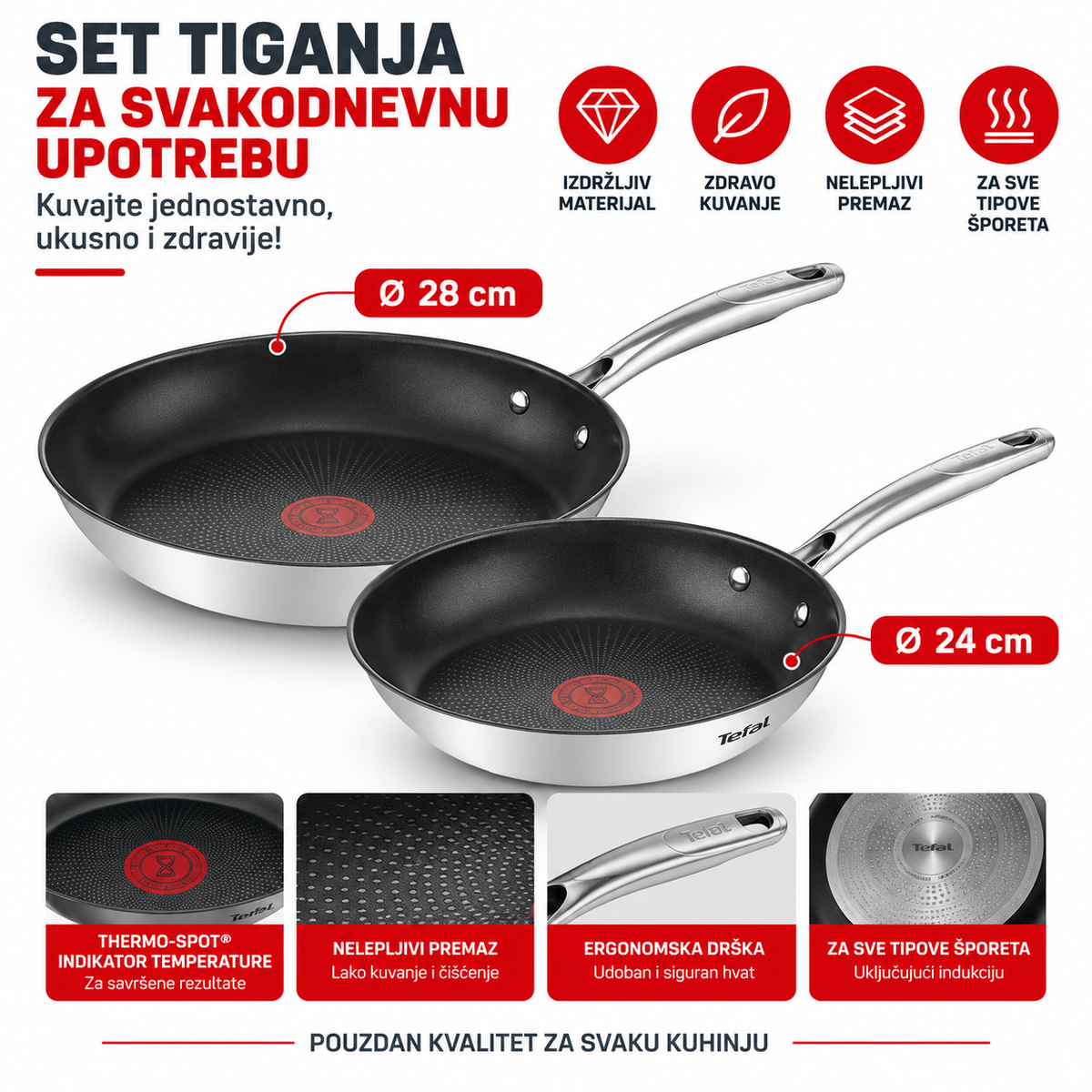 TEFAL SET DUBOKI TIGANJI 24CM I 28CM G7324255