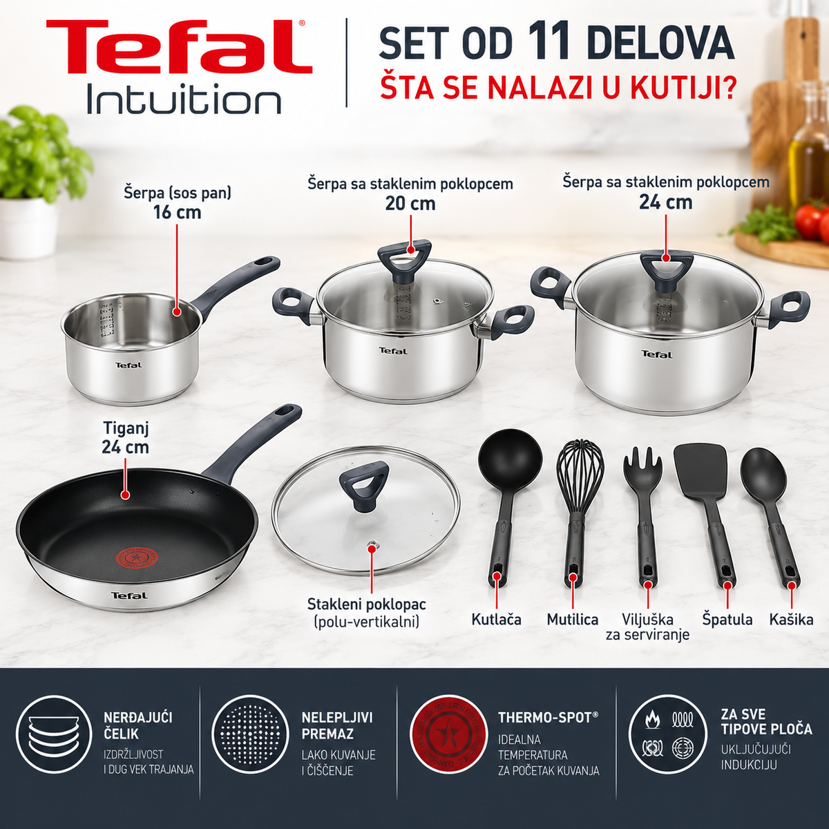 TEFAL SET POSUĐA 11kom G713SB45