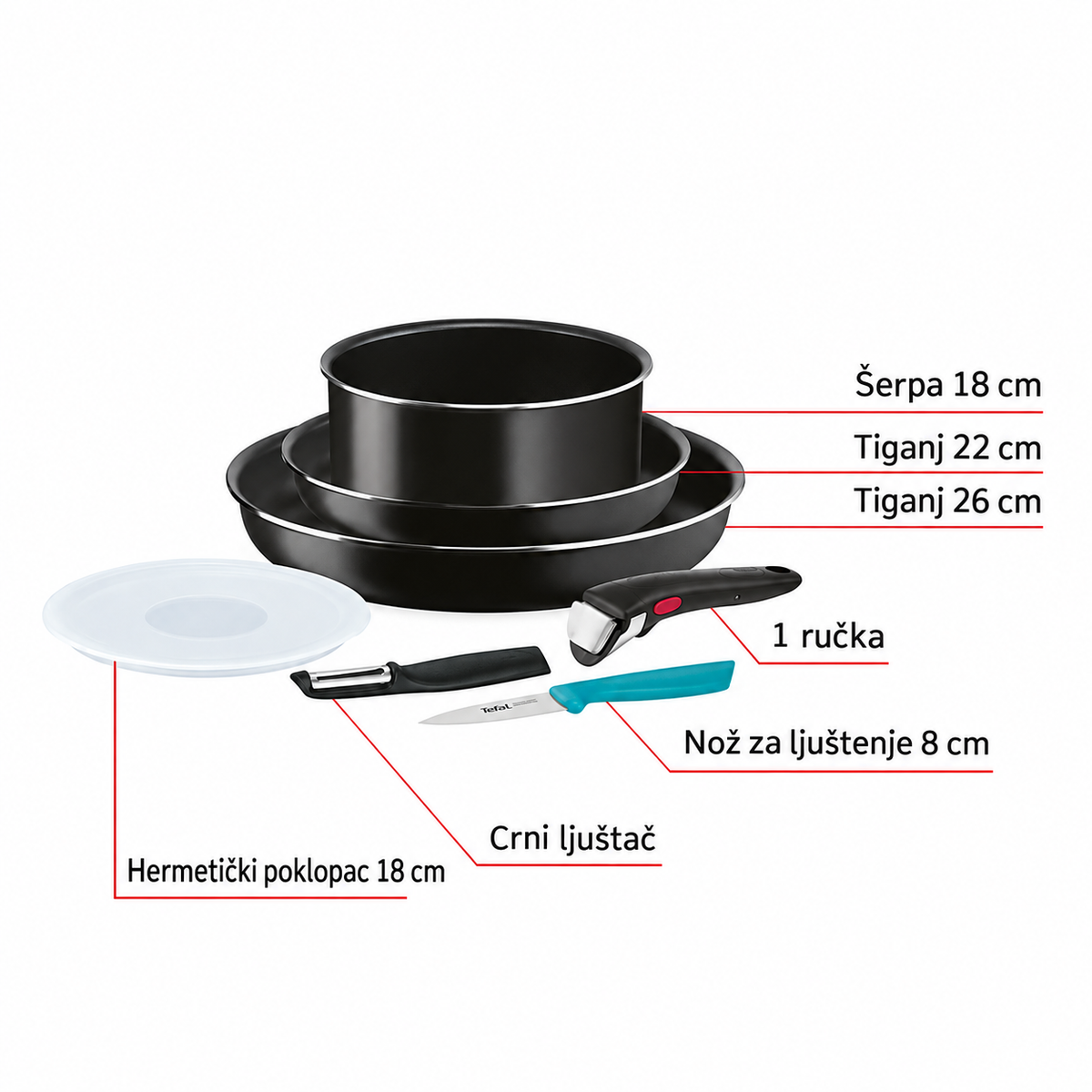 TEFAL SET POSUĐA 7 DELOVA L1549002