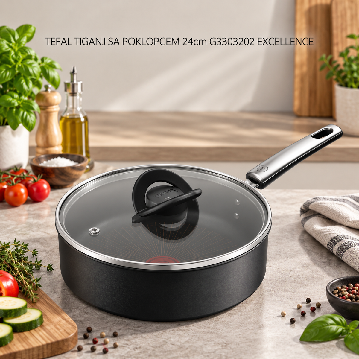 TEFAL TIGANJ SA POKLOPCEM 24cm G3303202 EXCELLENCE