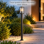 Tarpa spoljna podna E27 crna metal visina 100cm