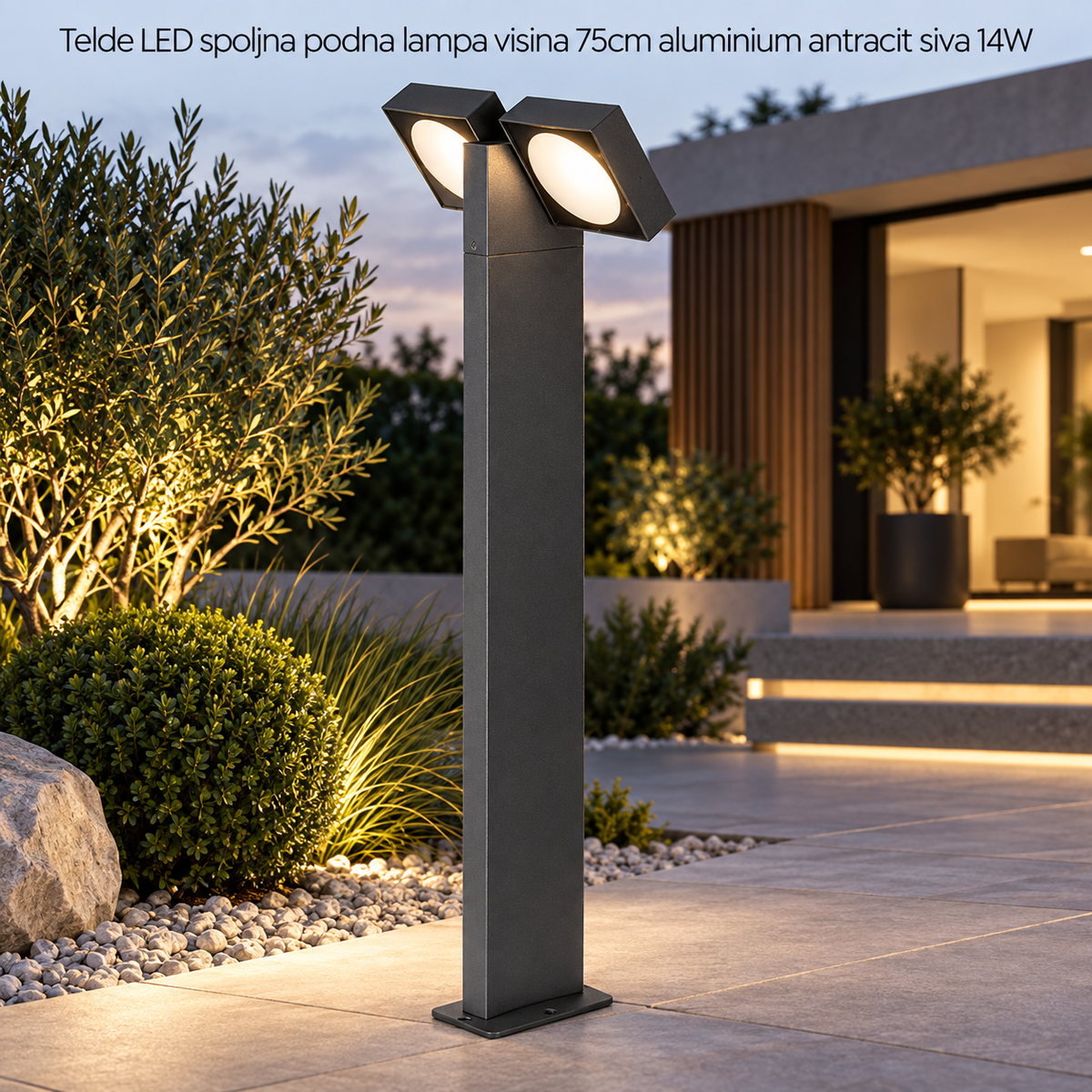 Telde LED spoljna podna visina 75cm aluminium antracit siva 14W