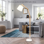 Thomas podna lampa E27 60W belo drvo