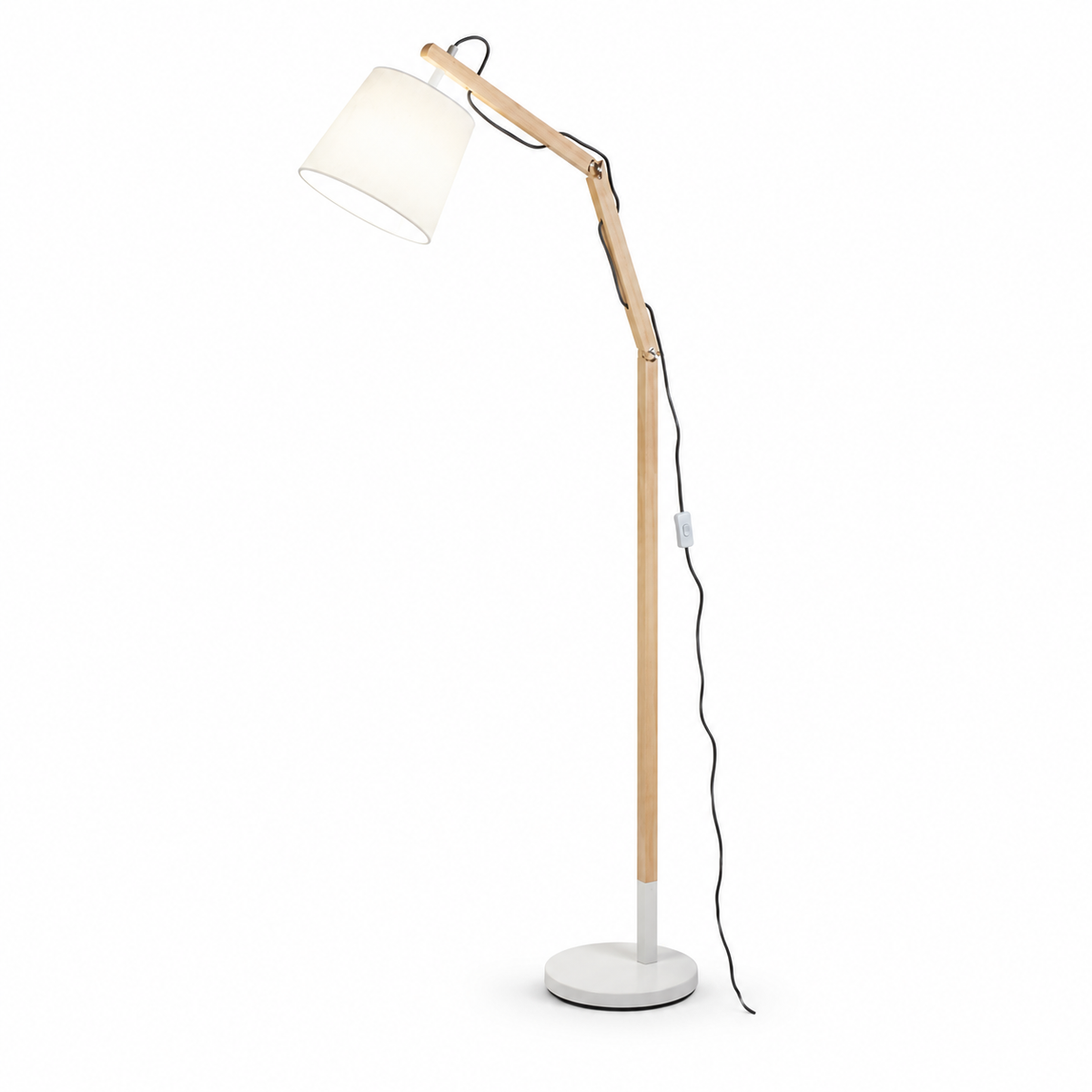 Thomas podna lampa E27 60W belo drvo
