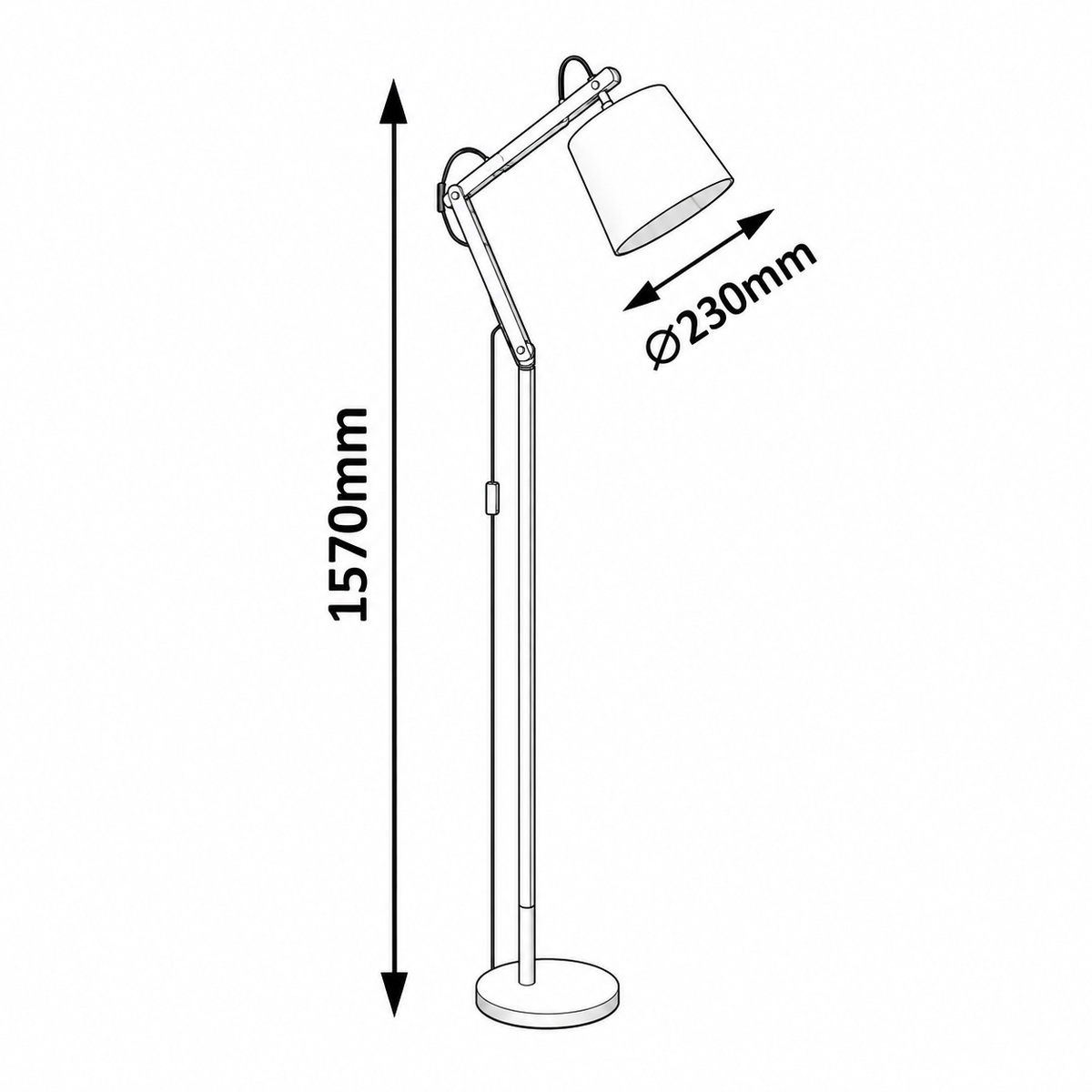 Thomas podna lampa E27 60W belo drvo