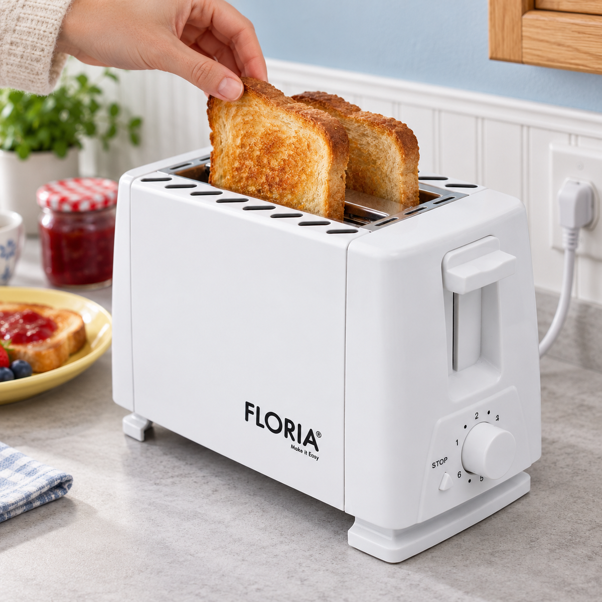 Toster za hleb, 7 nivoa grejanja, 700 W, beli ZLN1833
