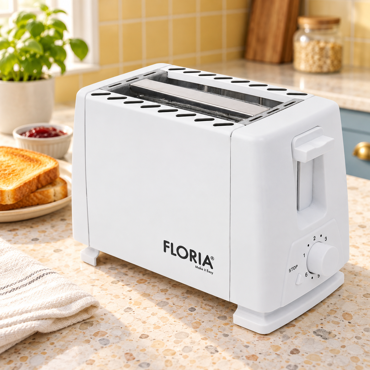 Toster za hleb, 7 nivoa grejanja, 700 W, beli ZLN1833