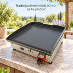 Tradicija plinski roštilj 40×40 sa Fe pločom