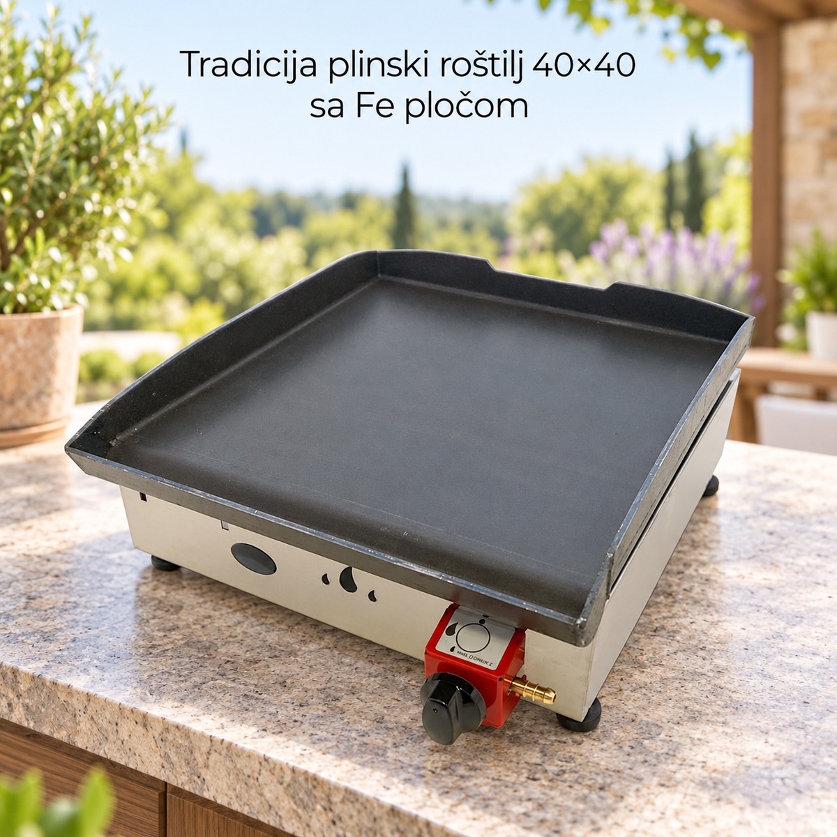 Tradicija plinski roštilj 40×40 sa Fe pločom